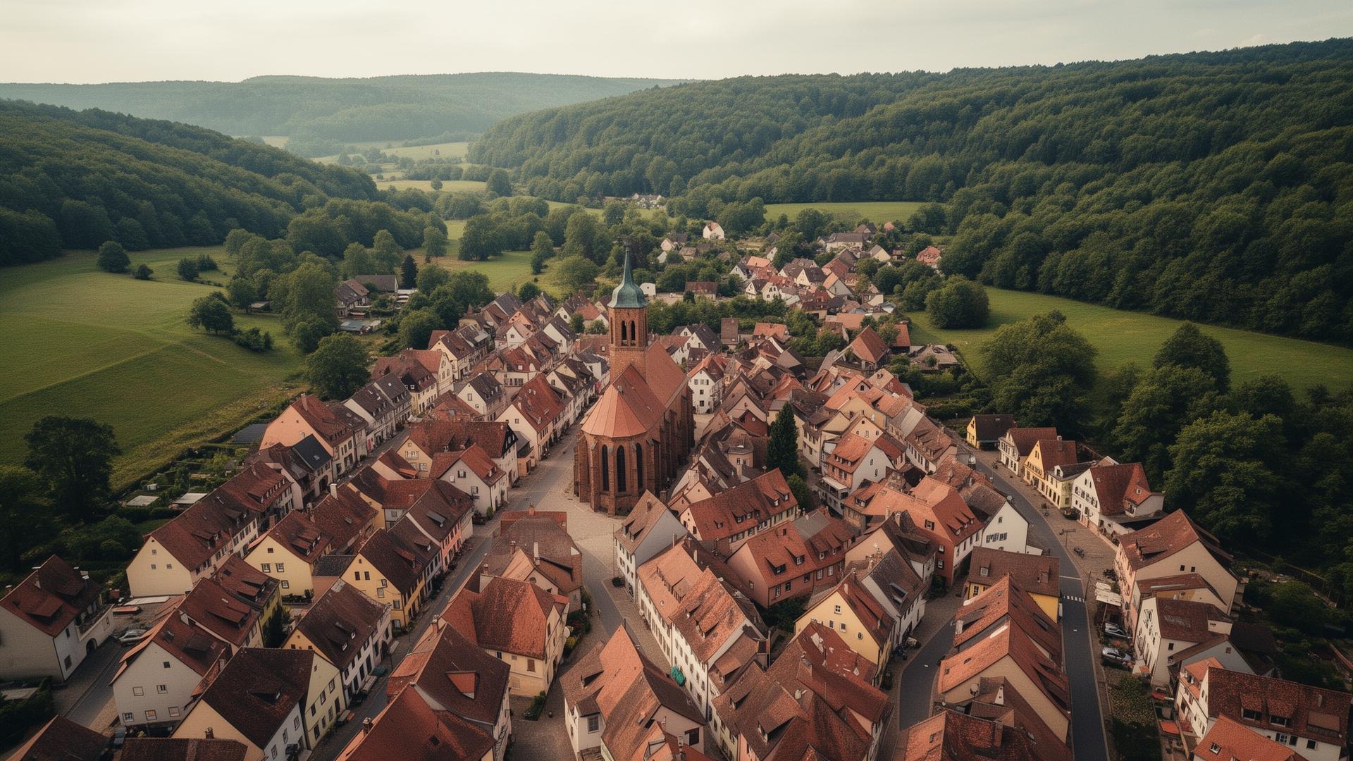 Typische Ortsstruktur in der Region Landkreis Rottweil